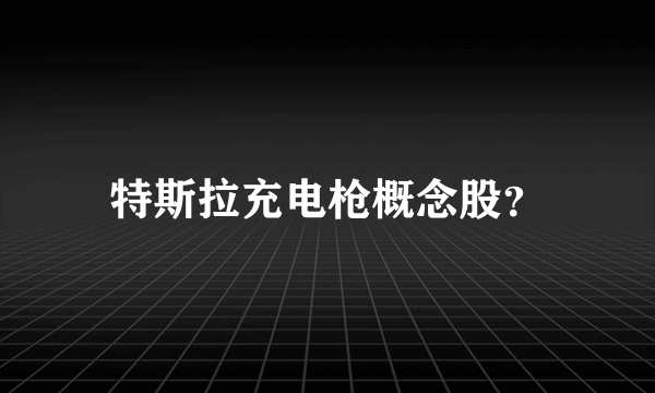 特斯拉充电枪概念股？