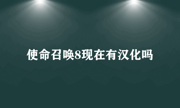 使命召唤8现在有汉化吗