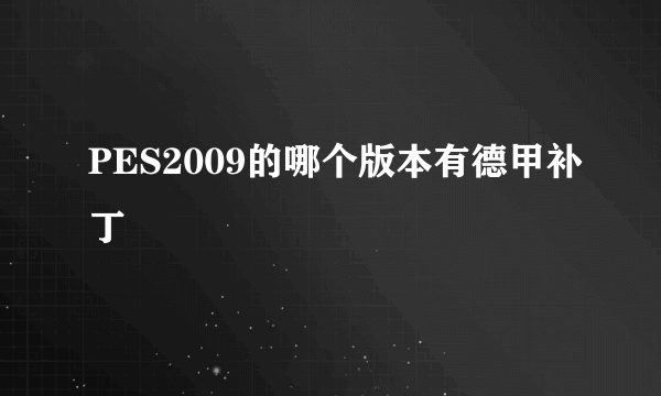 PES2009的哪个版本有德甲补丁