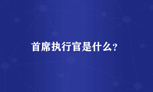 首席执行官是什么？