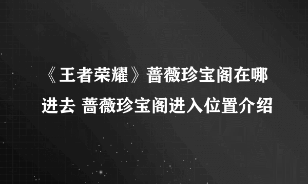 《王者荣耀》蔷薇珍宝阁在哪进去 蔷薇珍宝阁进入位置介绍