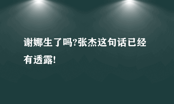 谢娜生了吗?张杰这句话已经有透露!