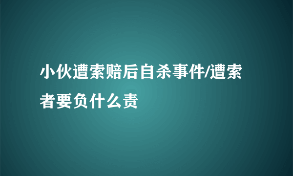 小伙遭索赔后自杀事件/遭索者要负什么责