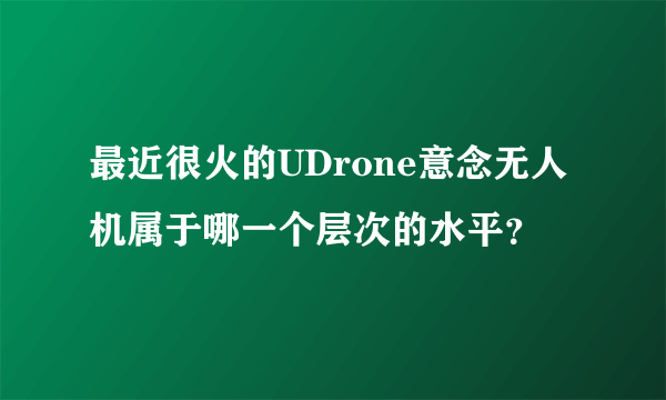 最近很火的UDrone意念无人机属于哪一个层次的水平？