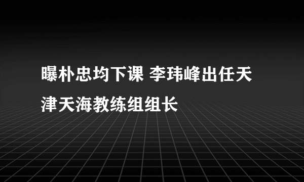 曝朴忠均下课 李玮峰出任天津天海教练组组长