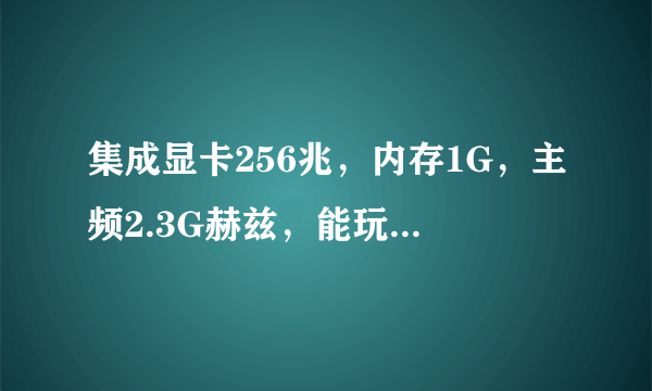 集成显卡256兆，内存1G，主频2.3G赫兹，能玩什么网络游戏