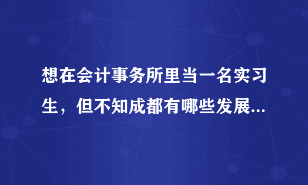 想在会计事务所里当一名实习生，但不知成都有哪些发展前景好的会计师事务所，求介绍~~~谢谢！