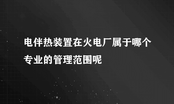 电伴热装置在火电厂属于哪个专业的管理范围呢