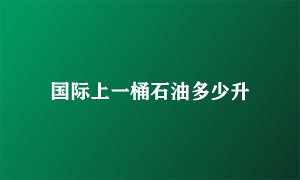 国际上一桶石油多少升