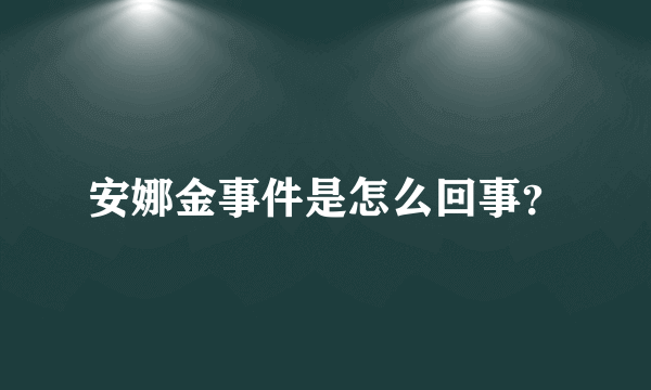 安娜金事件是怎么回事？