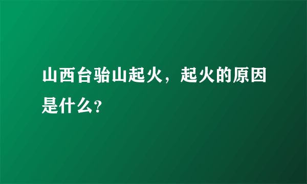 山西台骀山起火，起火的原因是什么？