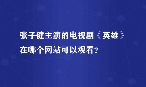 张子健主演的电视剧《英雄》在哪个网站可以观看？