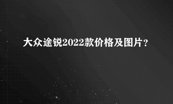 大众途锐2022款价格及图片？