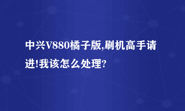 中兴V880橘子版,刷机高手请进!我该怎么处理?