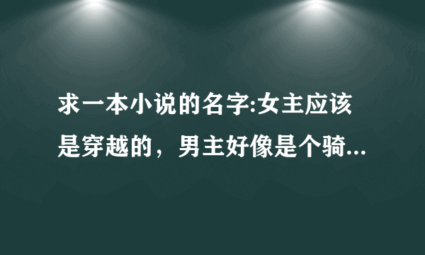 求一本小说的名字:女主应该是穿越的，男主好像是个骑士，有效忠追随的人，应该是个亲王或者将军，而且感？