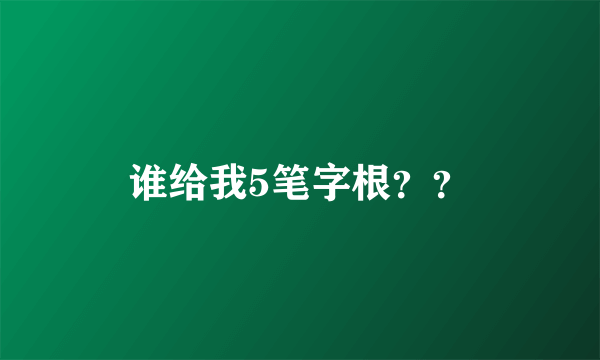 谁给我5笔字根？？