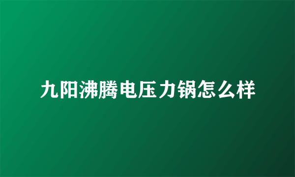 九阳沸腾电压力锅怎么样