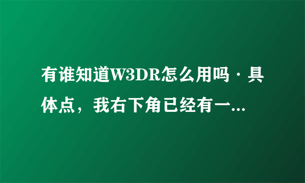 有谁知道W3DR怎么用吗·具体点，我右下角已经有一个飞鞋啦