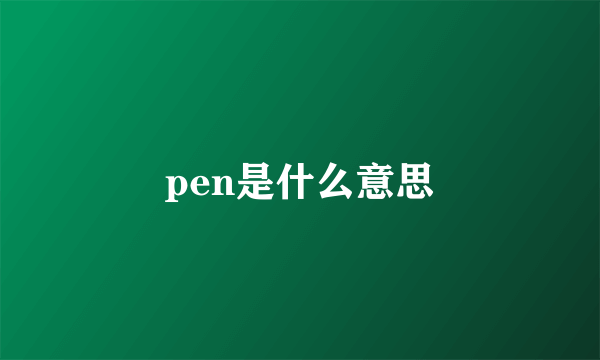 pen是什么意思