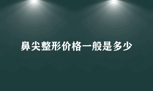 鼻尖整形价格一般是多少