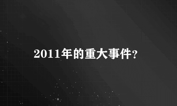 2011年的重大事件？