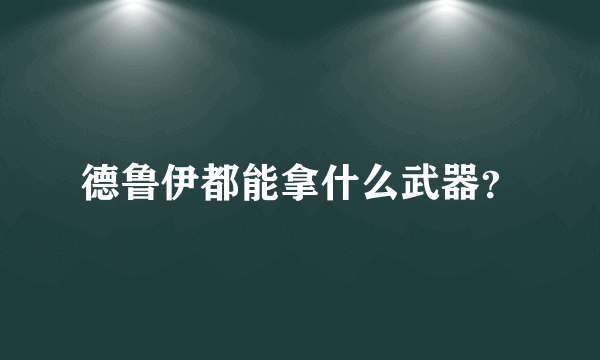 德鲁伊都能拿什么武器？