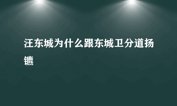 汪东城为什么跟东城卫分道扬镳