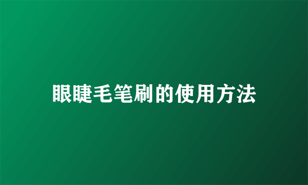 眼睫毛笔刷的使用方法