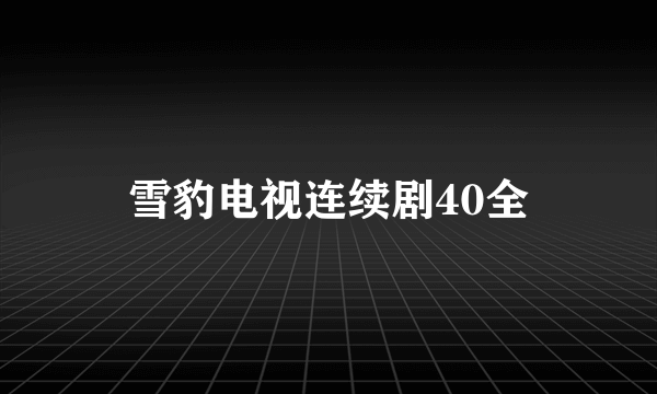 雪豹电视连续剧40全