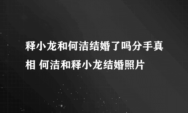 释小龙和何洁结婚了吗分手真相 何洁和释小龙结婚照片