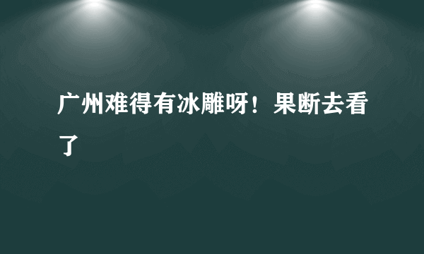 广州难得有冰雕呀！果断去看了