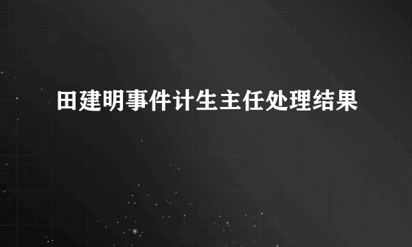 田建明事件计生主任处理结果