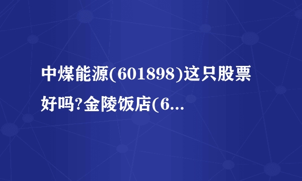 中煤能源(601898)这只股票好吗?金陵饭店(601007)这只股票什么时候可以抛?