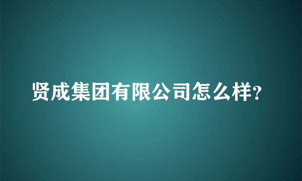 贤成集团有限公司怎么样？