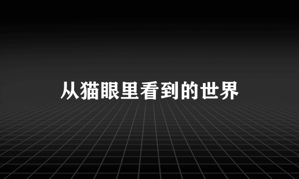 从猫眼里看到的世界