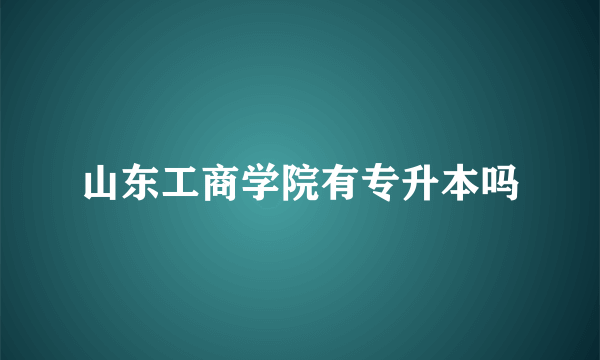 山东工商学院有专升本吗