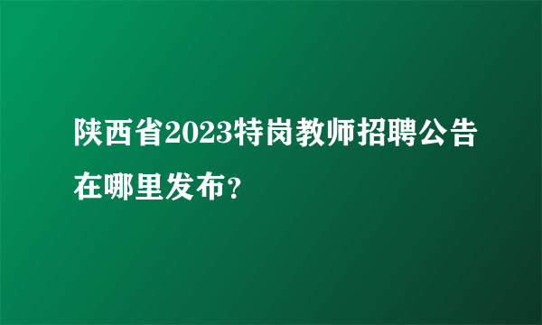 陕西省2023特岗教师招聘公告在哪里发布？