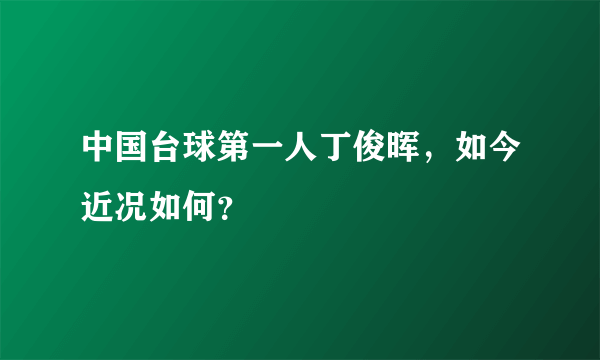 中国台球第一人丁俊晖，如今近况如何？