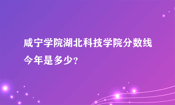 咸宁学院湖北科技学院分数线今年是多少？