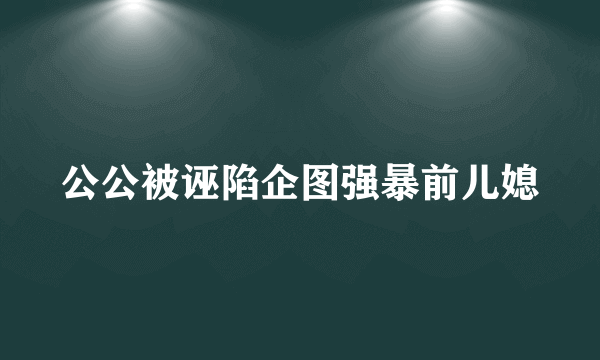 公公被诬陷企图强暴前儿媳