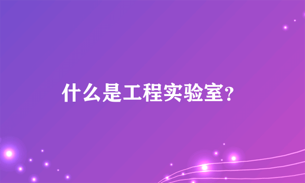 什么是工程实验室？