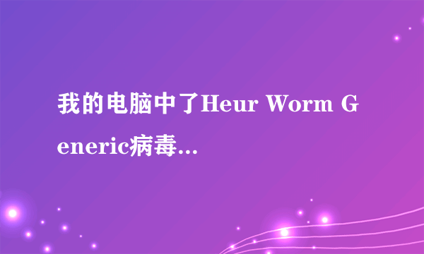 我的电脑中了Heur Worm Generic病毒，这种病毒什么意思？中毒以后什么症状？