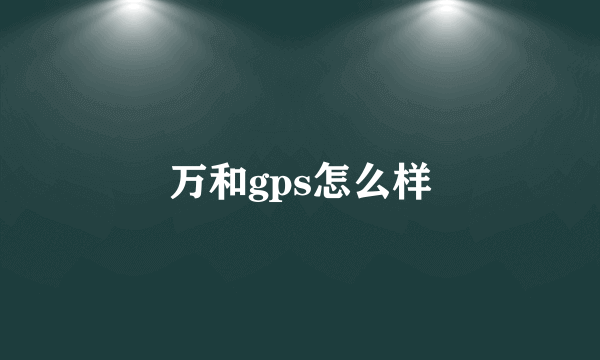 万和gps怎么样