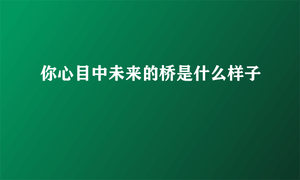 你心目中未来的桥是什么样子