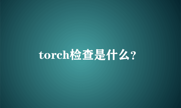 torch检查是什么？