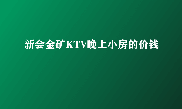 新会金矿KTV晚上小房的价钱