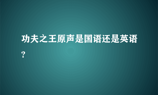 功夫之王原声是国语还是英语?