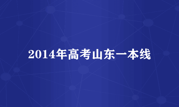 2014年高考山东一本线