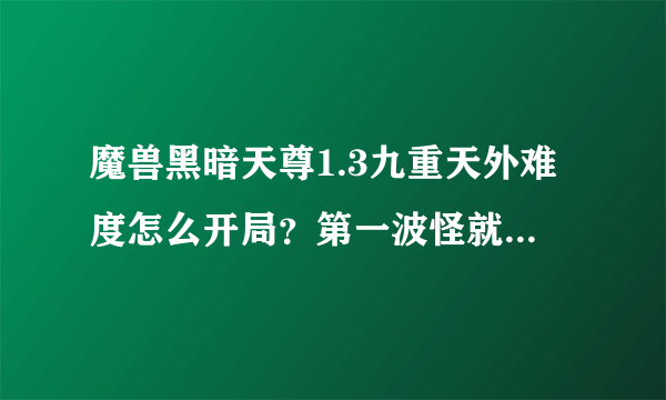 魔兽黑暗天尊1.3九重天外难度怎么开局？第一波怪就有1亿的攻击啊 怎么开局啊？有完整的攻略吗？