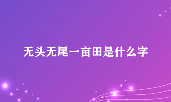 无头无尾一亩田是什么字